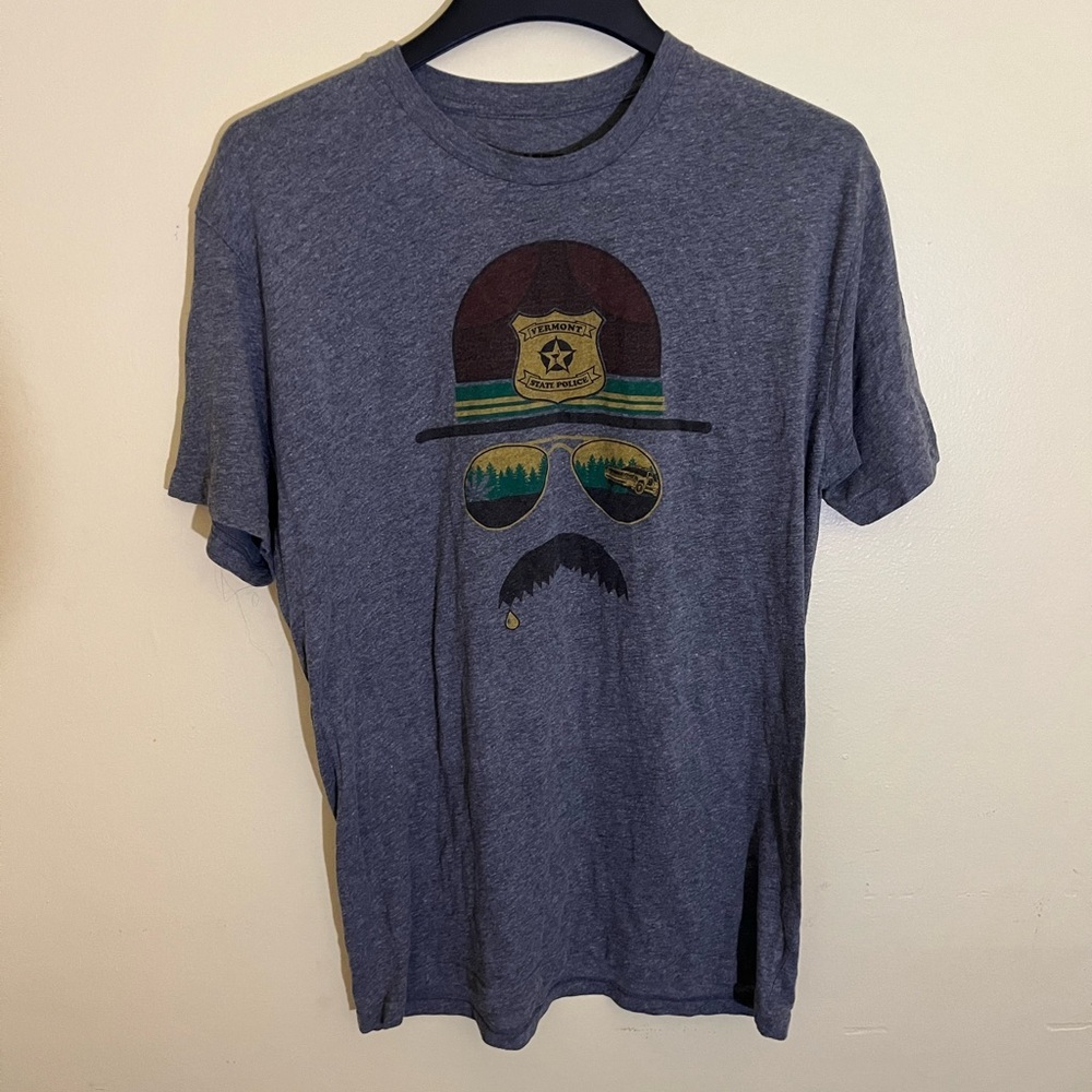 Chive Tees Gray Graphic Vermont State Police T-Shirt Size XL